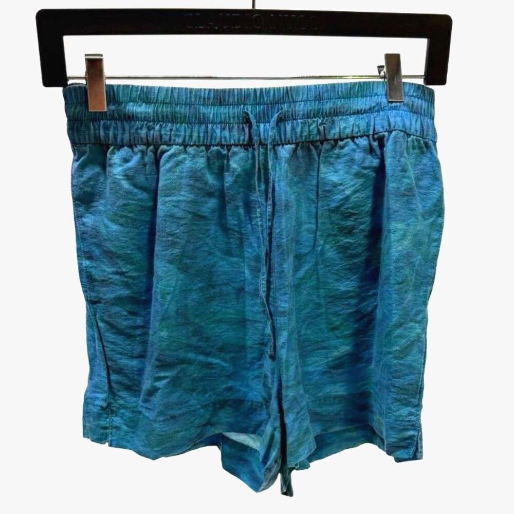 & Other Stories blue print drawstring shorts